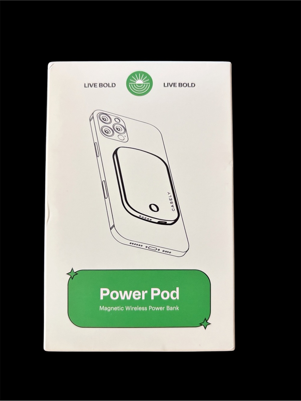 New  Casely MagSafe Battery Pack Charger Black 5000mAh, Power Pod For iPhone